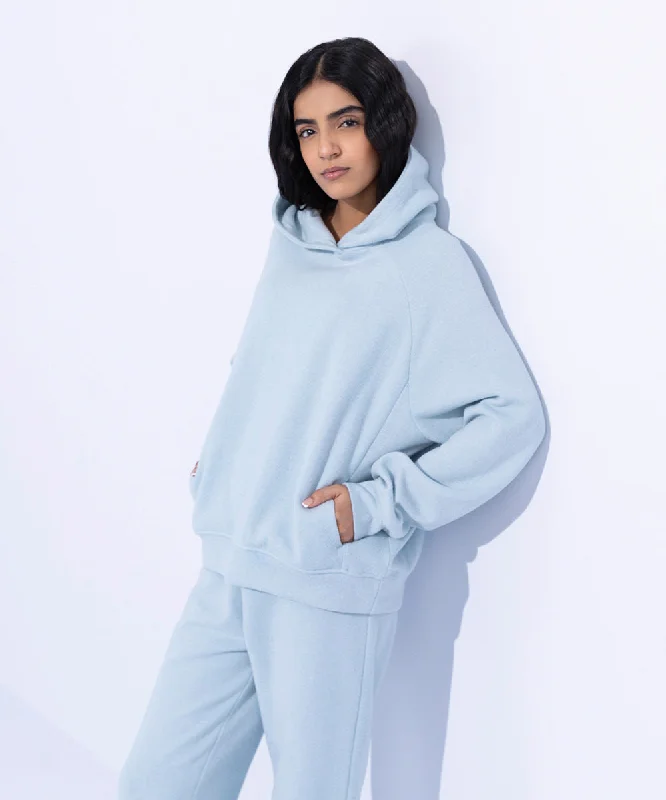 Ribbed Hoodie Hoodie with Ribbed Hem Stretchable Secure