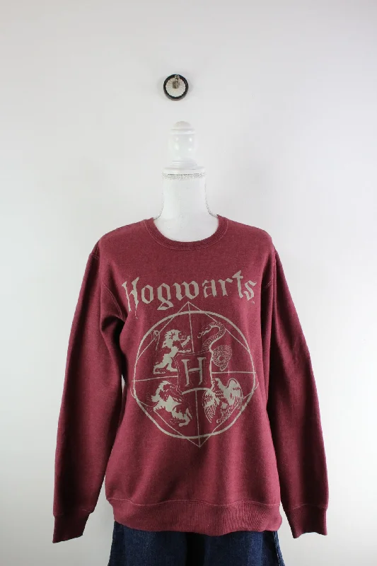 Vintage Hogwarts Sweatshirt (M) Hoodie with Belted Waist Structured Tailored