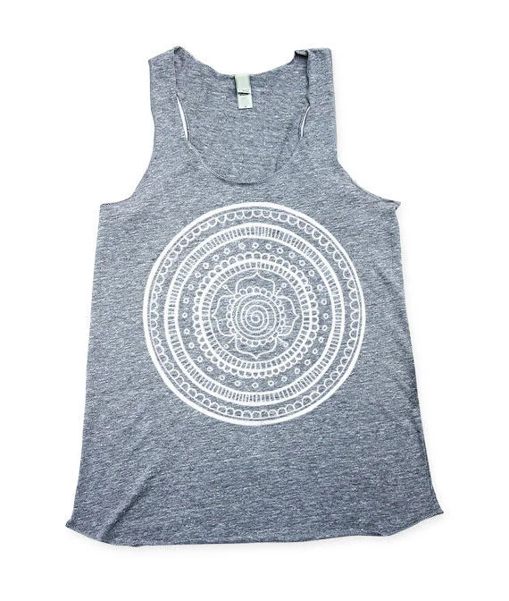 Grey Mandala Tank Top lime green tank