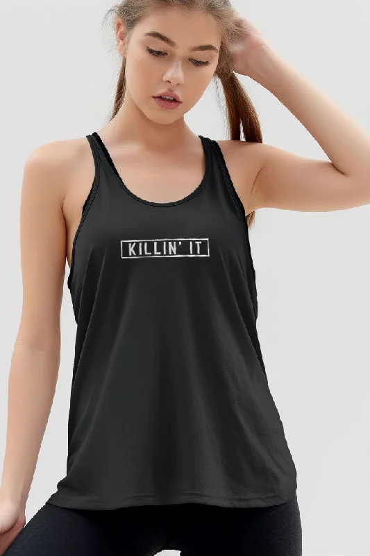 Polo Athletica Women's Killin' It Printed Activewear Tank Top crew neck tank