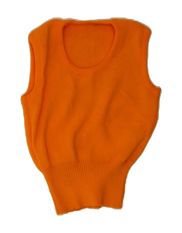 VINTAGE Womens Vest Tank Top UK 4 XS Orange peach tank top