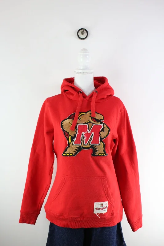 Vintage Terrapins Football Hoodie (M) Hoodie with High-Low Hem Asymmetrical Trendy