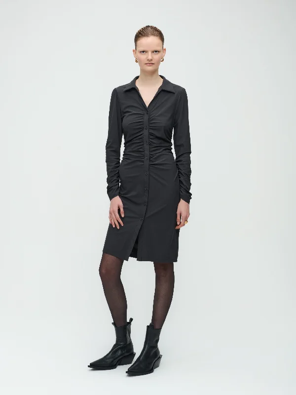 Luisa Dress Technical Jersey | Dark Grey Comfortable Jersey Tee