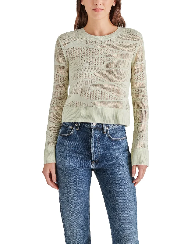 YUKI SWEATER LIGHT GREEN Handmade Hand-knitted Hand-woven