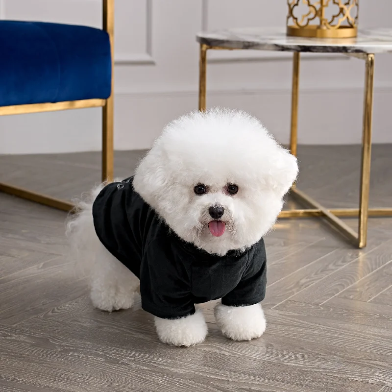 Bling Velour Pet Hoodie Hoodie with Turtle Neck Cozy Winter