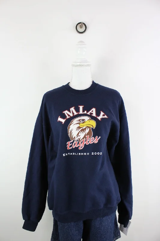 Vintage Imlay Eagles Sweatshirt (M) Cotton Hoodie Fleece Lining Warmth