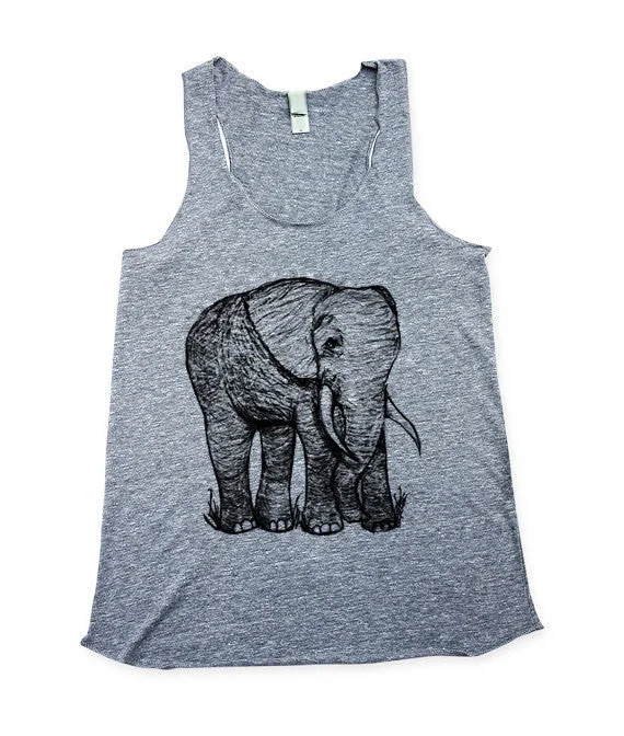 Women's Cute Elephant Tank Top ivory tank top