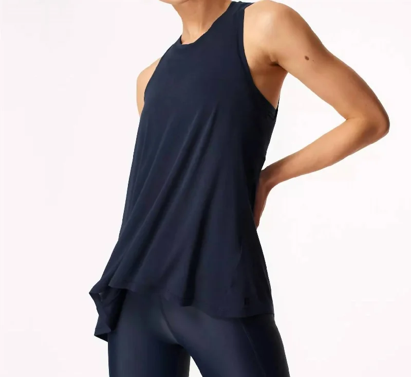 Easy Peazy Tank In Navy Blue flirty tank top