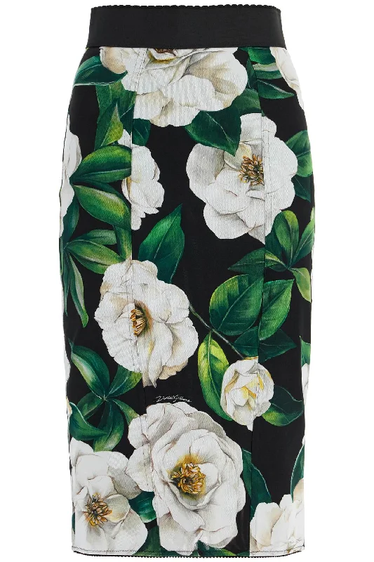 Dolce & Gabbana Women's  Floral Synthetic Knee-Length Skirt breathable skirt fabric