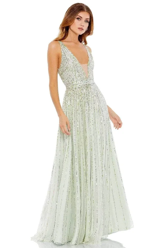 Mac Duggal - 10700 Sequined V Neck A-Line Dress Tunics Plaid country