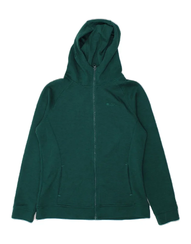 MOUNTAIN WAREHOUSE Womens Zip Hoodie Sweater UK 14 Large Green Polyester Terry Blend Velvet Blend Canvas Blend