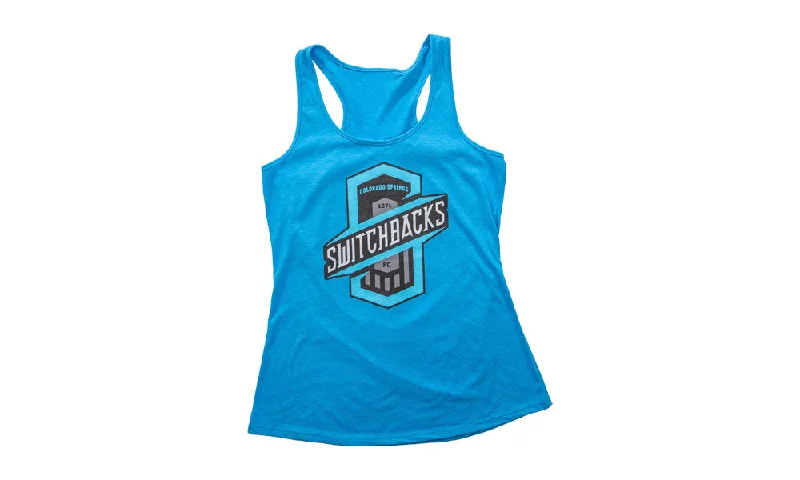 Tank Top Womens Cyan Large Logo modal blend tank