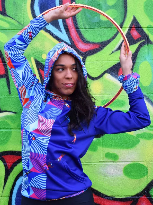 "NIGHT SWIMMERS" Hoodie (Women) Hoodie with Hem Drawcord Adjustable Customizable