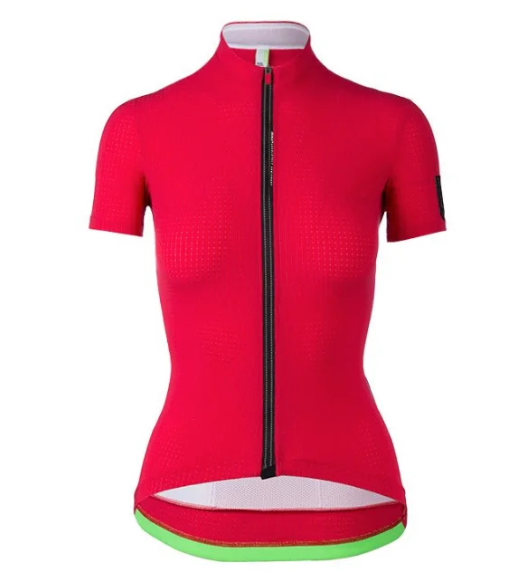Q36.5 WOMENS JERSEY PINSTRIPE RED Off Shoulder Jersey Top