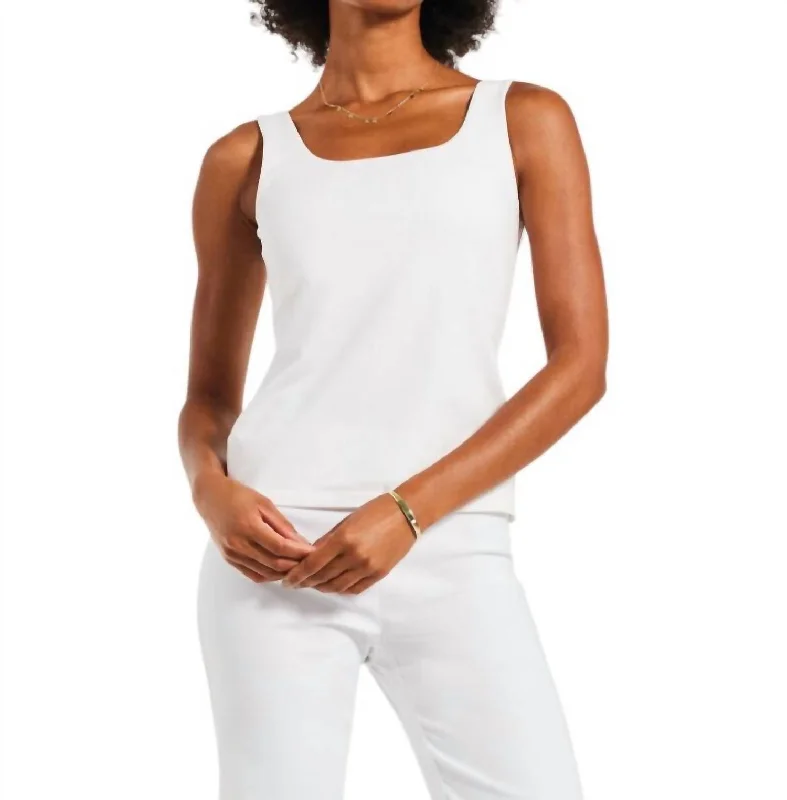 Shelf Bra Tank In White bold tank top
