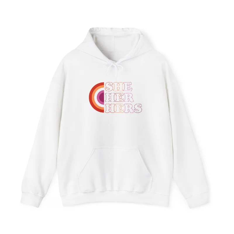She Her Hers Hoodie Hoodie with Logo Branding Identity