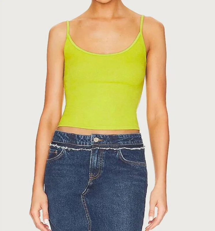 Essential Rib Tank In Kiwi sheer tank top