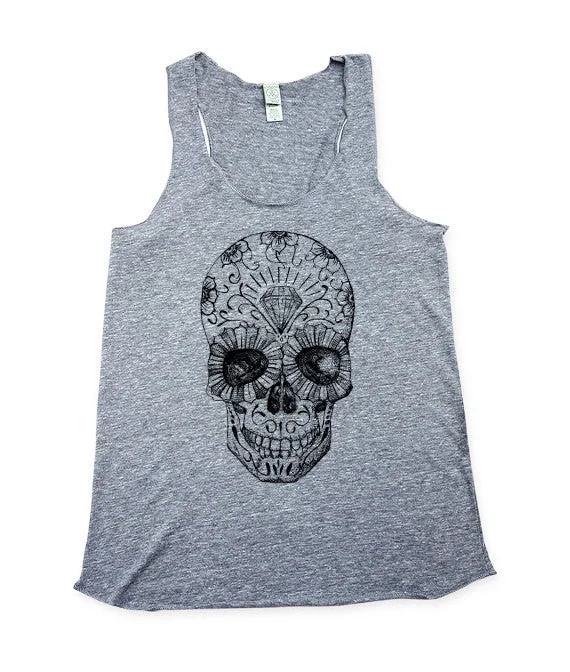 Women's Day of The Dead Tank Top white tank top