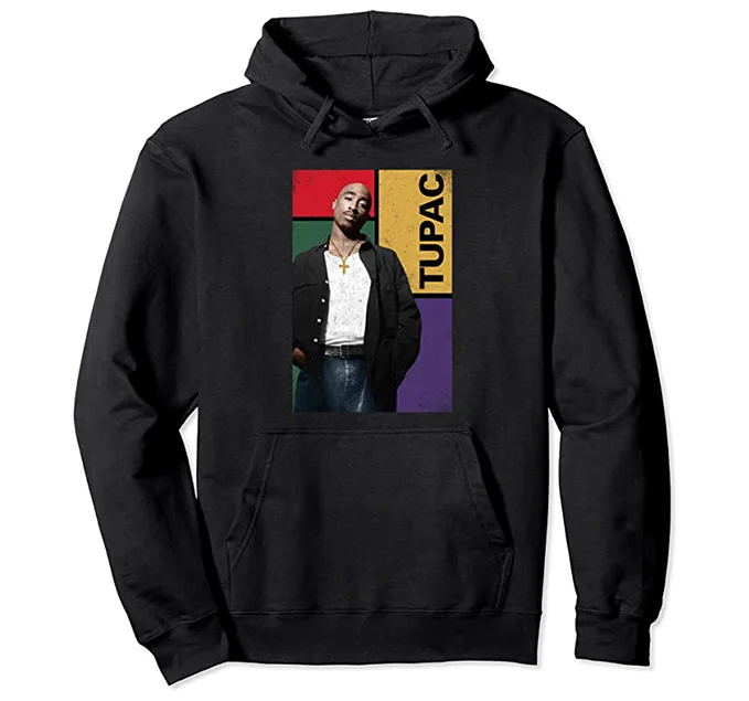 Vintage Tupac Hoodie Hoodie with Full-Zip Functional Layering