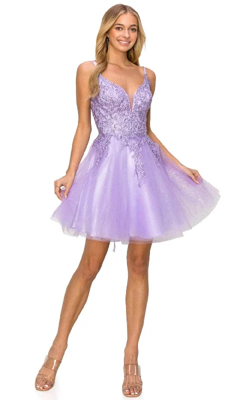 Cinderella Couture 5125J - Lace Appliqued A-Line Cocktail Dress Tunics Seasonal trendy