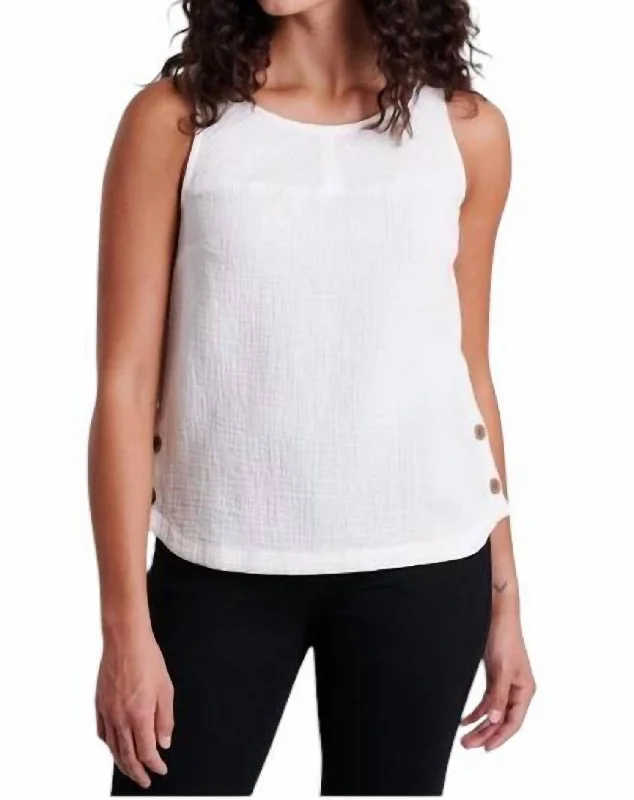 Women's Klover Tank Top In White flowy tank top