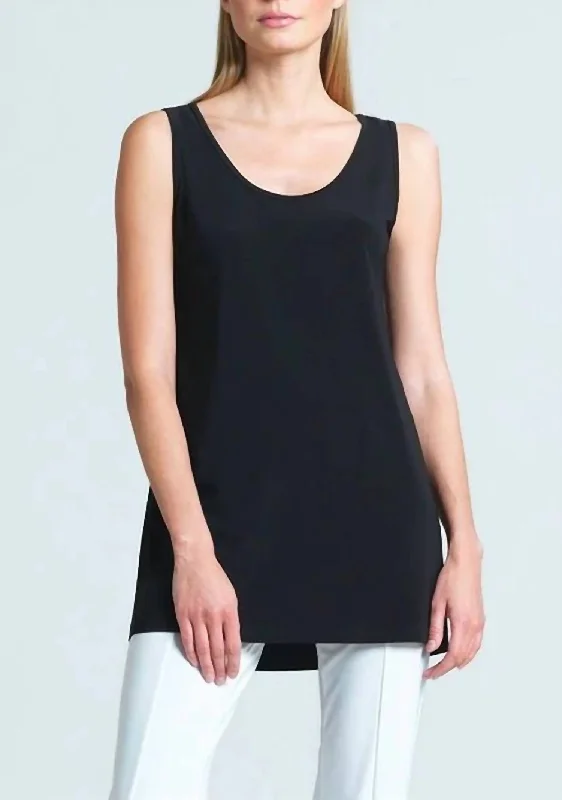 Tunic Tank In Black v-neck tank top