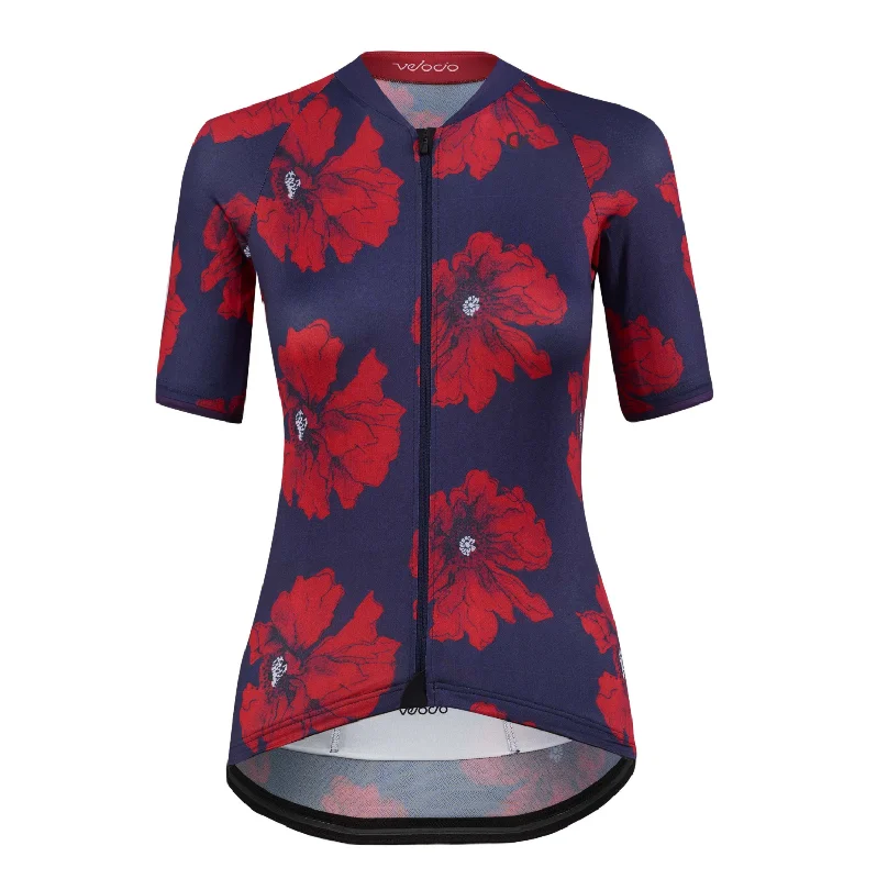 VELOCIO WOMENS ROSE POPPY SE JERSEY Luxury Jersey Tee