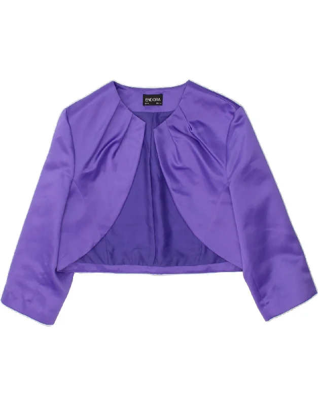VINTAGE Womens Bolero Jacket UK 18 XL Purple Polyester Mesh Jacket Canvas Jacket Denim Jacket