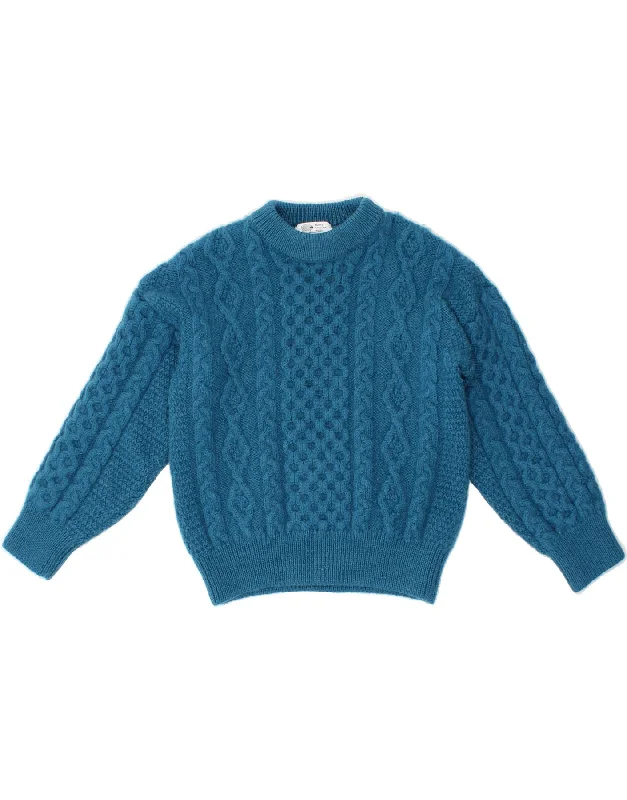 VINTAGE Womens Crew Neck Jumper Sweater UK 6 XS Blue Wool Wool Sweater Cotton Sweater Cashmere Sweater