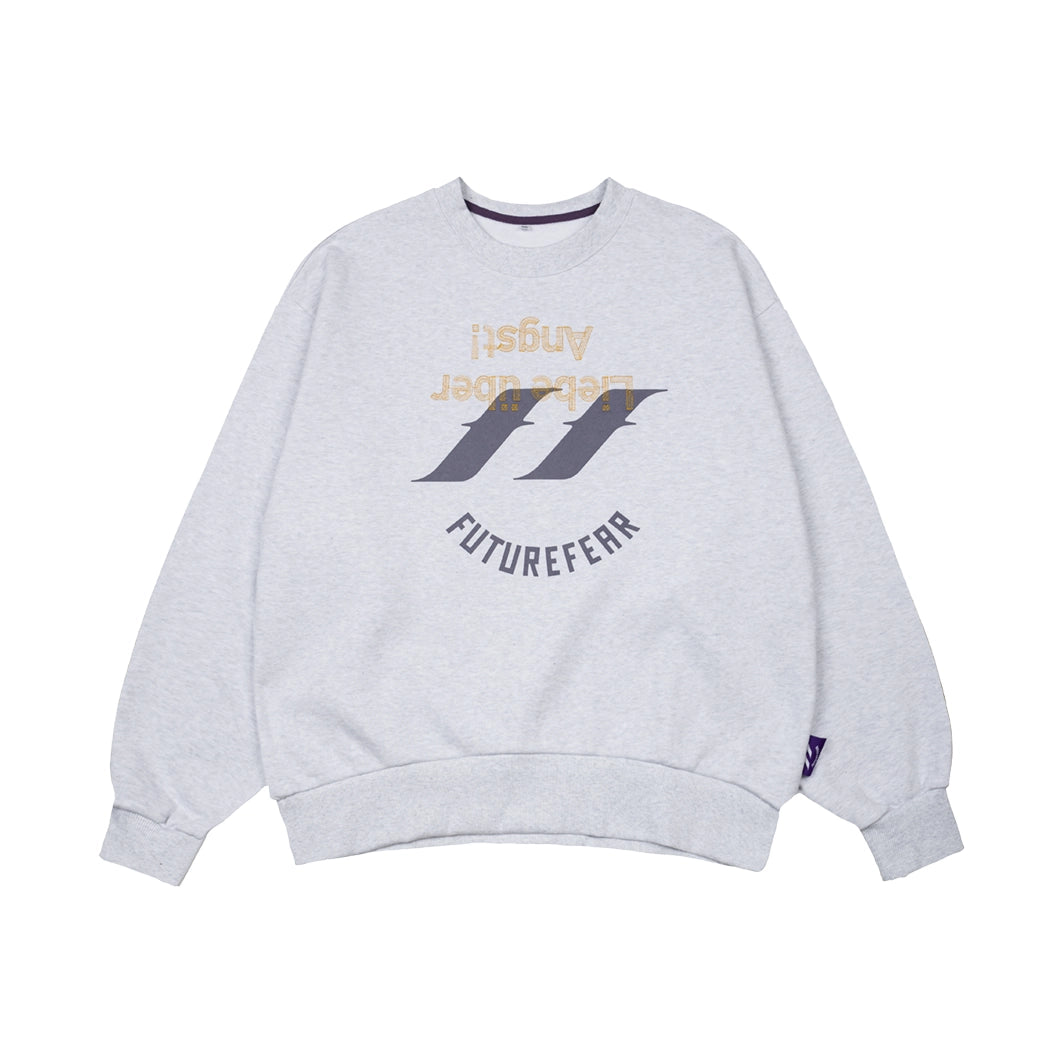 FutureFear SMILE Sweatshirt - Light Grey Hoodie with Hem Fringe Bohemian Relaxed