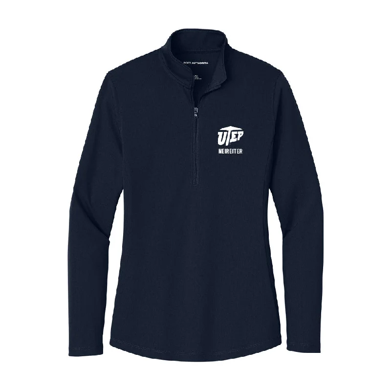 UTEP - NCAA Women's Soccer : Ashlyn Neireiter - Women's Lightweight Quarter Zip Jacket Boat Neck Shawl Collar Notched Collar