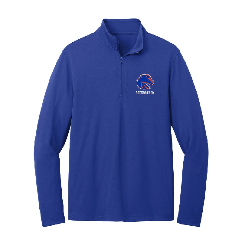 Boise State - NCAA Women's Soccer : Kayla Soderstrom - Lightweight Quarter Zip Jacket Denim Jacket Leather Jacket Suede Jacket
