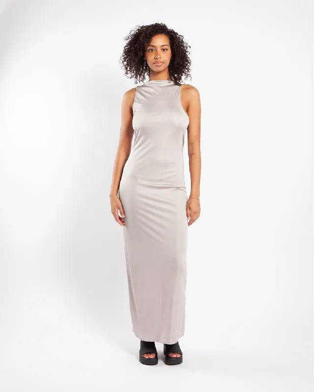 Calvin Klein Jersey Halter Neck Dress Off White Sophisticated Jersey Tee