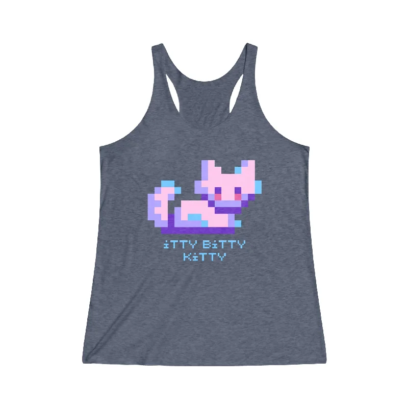 Itty Bitty Kitty - Women's Tri-Blend Racerback Tank cotton tank top