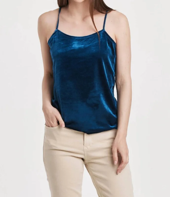 Lima Velvet Tank In Ultramarine solid color tank
