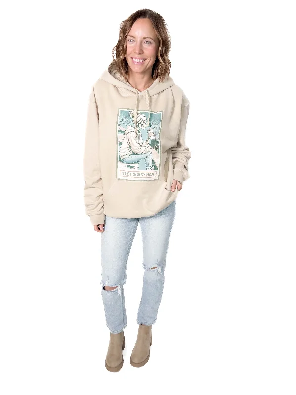 The Hockey Mom Tarot Card Hoodie- SAND Hoodie with High-Low Hem Asymmetrical Trendy