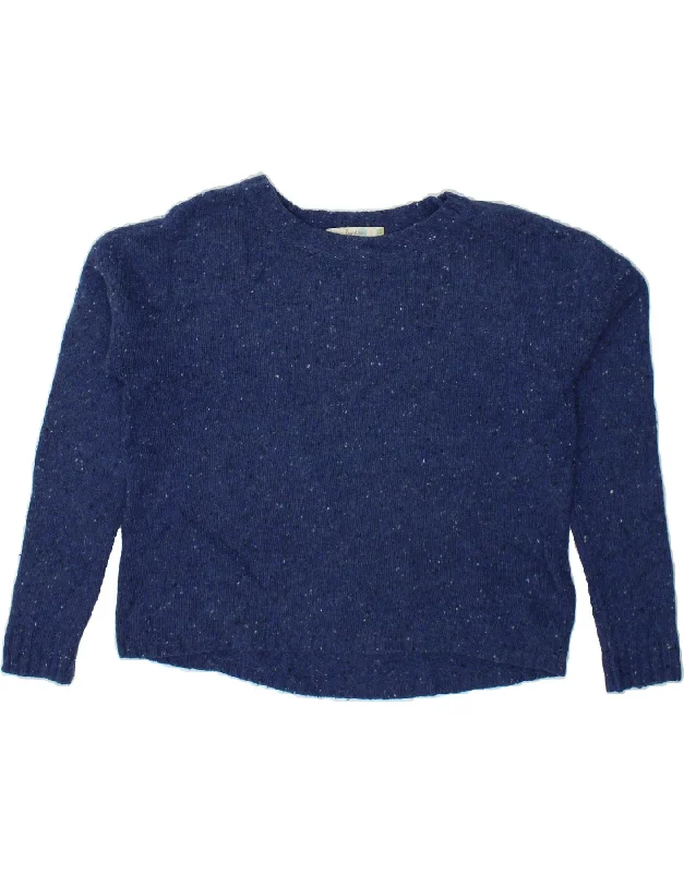 BODEN Womens Boat Neck Jumper Sweater UK 12 Medium Navy Blue Flecked Lightweight Heavyweight Midweight