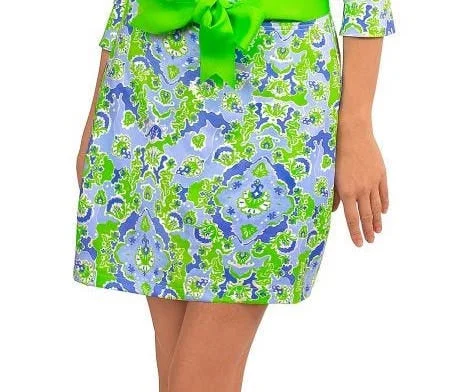 Gretchen Scott Skort Jersey Skippy Skort Watteau Kelly Green Blue 2022 Patterned Jersey Tee