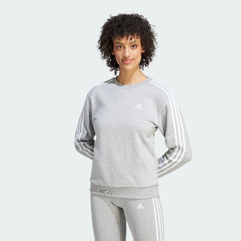 Women's adidas Essentials 3-Stripes Fleece Sweatshirt Hoodie with V-Neck Classic Versatile