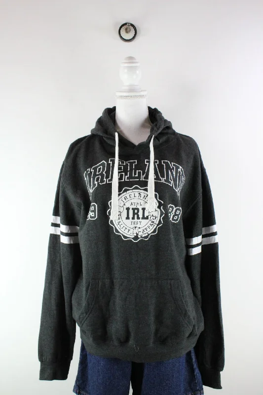Vintage Ireland Hoodie (L) Hoodie with Double Zipper Versatile Adjustable