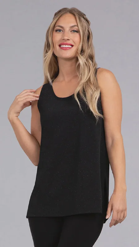 Sympli Go To Relax Tank 21120RSJ -  Black Sparkle vintage tank top