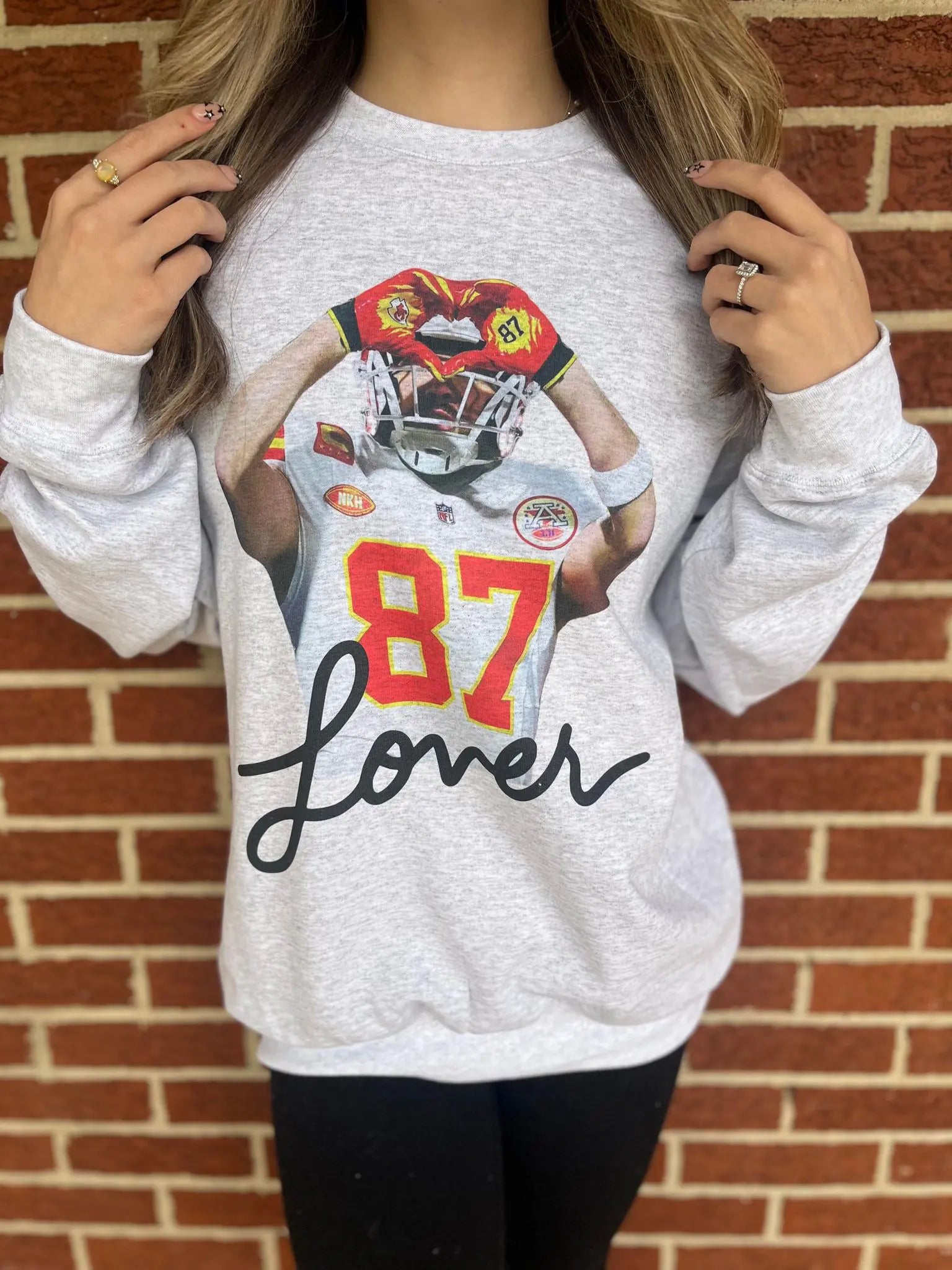 87 Lover Heart Sweatshirt Hoodie with Typography Text Message
