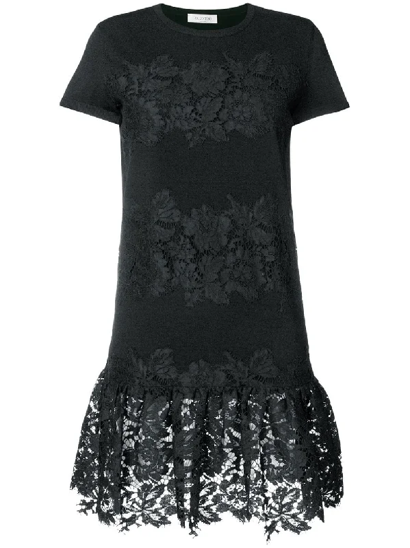 lace panel sweater dress Stretchy Elastic Breathable