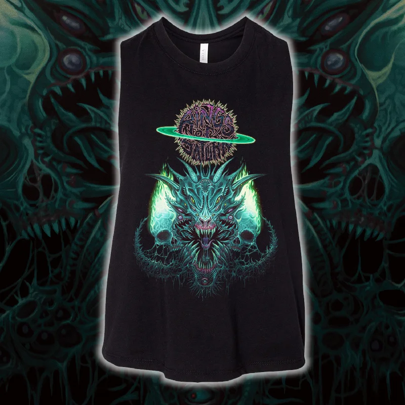 Rings of Saturn "Basilisk Crop Top" Girls Tank Top solid color tank