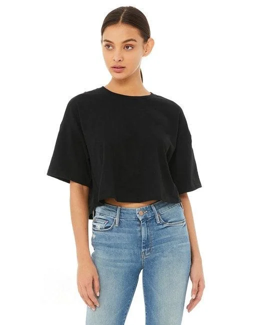 Bella + Canvas FWD Fashion Ladies' Jersey Cropped T-Shirt 6482 Cream Jersey Tee