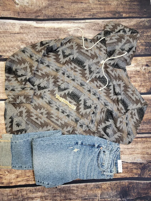 Aztec Hoodie Pullover Hoodie with Strings Custom Fit Adjustable
