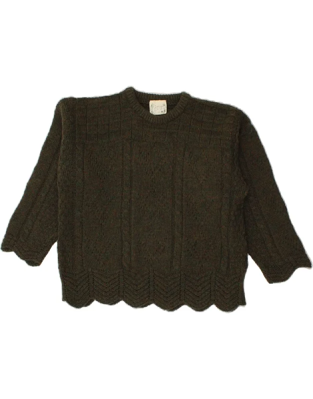 CARRAIG DONN Womens Oversized Crew Neck Jumper Sweater UK 16 Large Green Plaid Sweater Polka Dot Checkered