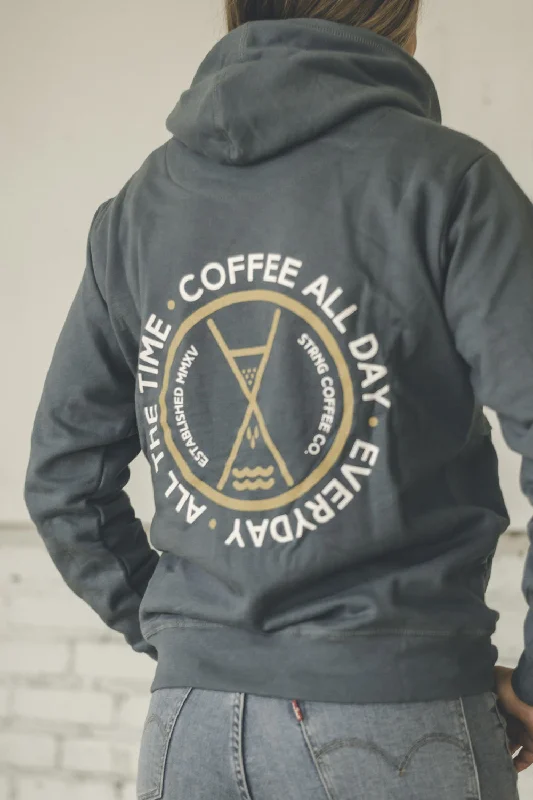 Coffee All The Time Unisex Hoodie Hoodie with Ribbed Neckline Snug Warm