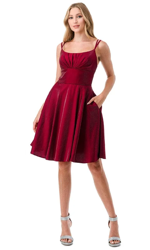 Aspeed Design S2741M - Wide Waistband Cocktail Dress Turtleneck Neckline Stylish