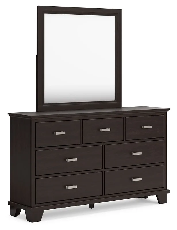 Covetown - Dark Brown - Dresser And Mirror Tunics Silk luxurious